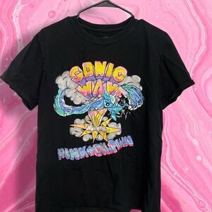 Pink Dolphin Sonic Wave Graphic T-Shirt Size M